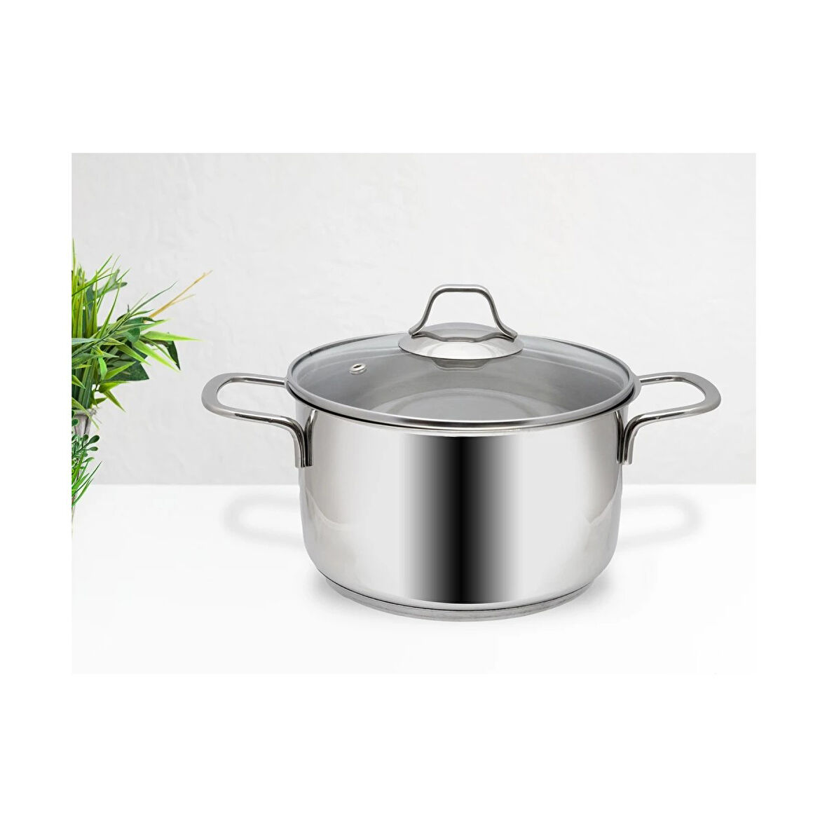 GÜLSAN MEGA İNOX 22CM DERİN TENCERE CAM KAPAK