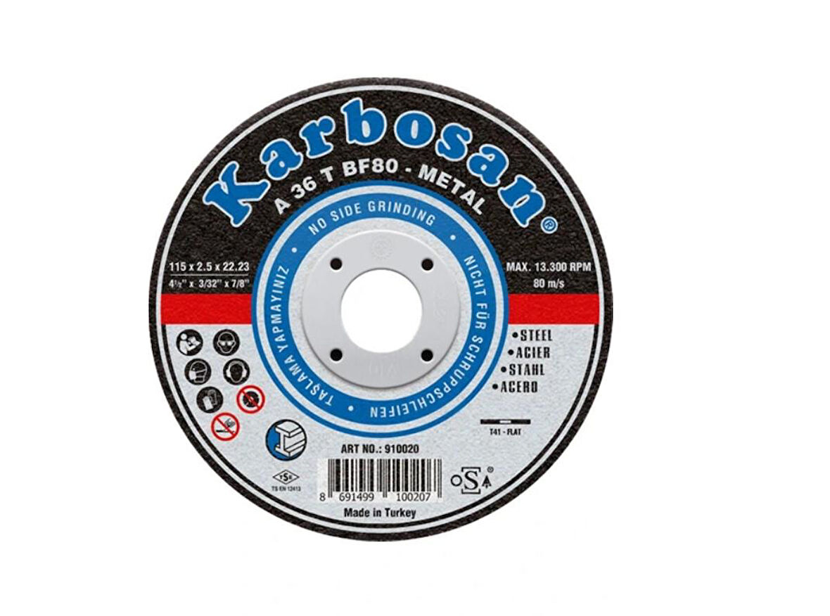 Karbosan 115x2,5x22 NK Düz Kesici 115mm-KARBOSAN 910020