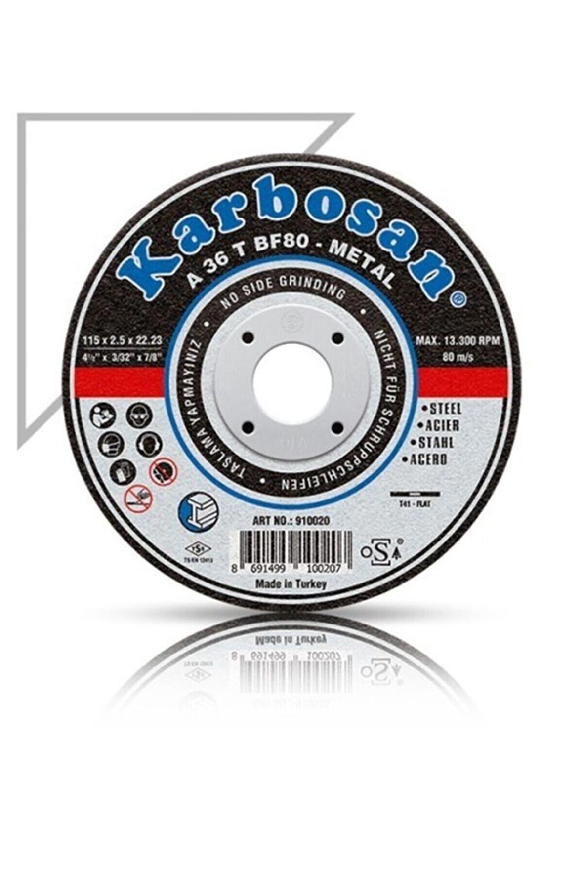 KARBOSAN 180X3,0X22,23 METAL KESİCİ TAŞ A36 T BF80