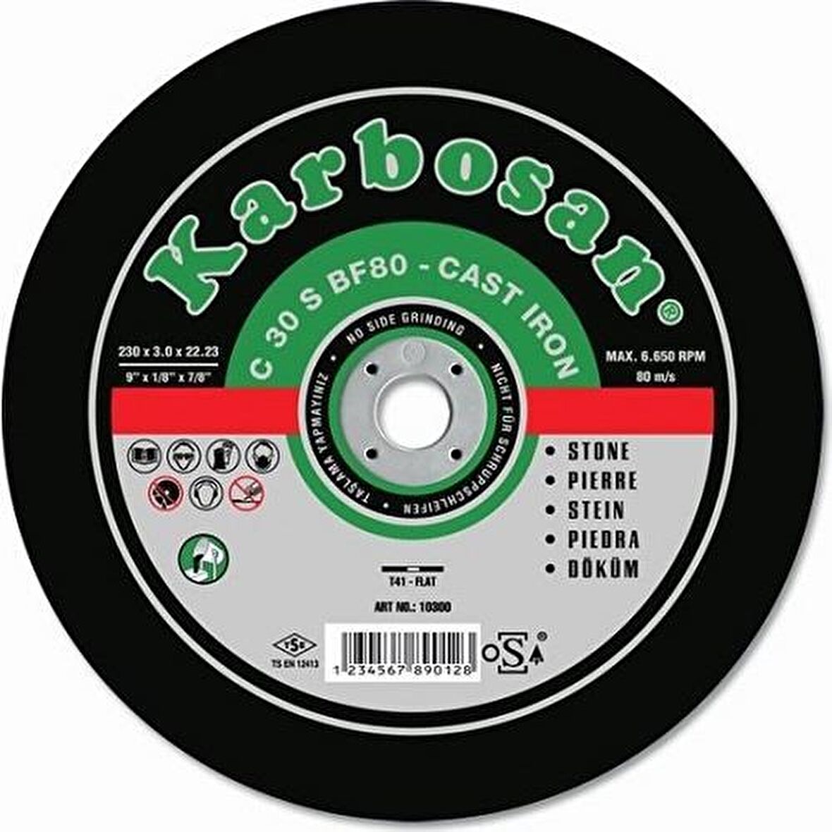 Karbosan Mermer Kesici Taş 230 mm