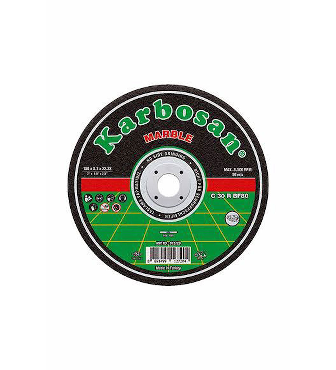 Karbosan Mermer Kesici 180 x 3.2 x 22.23 25 Adet
