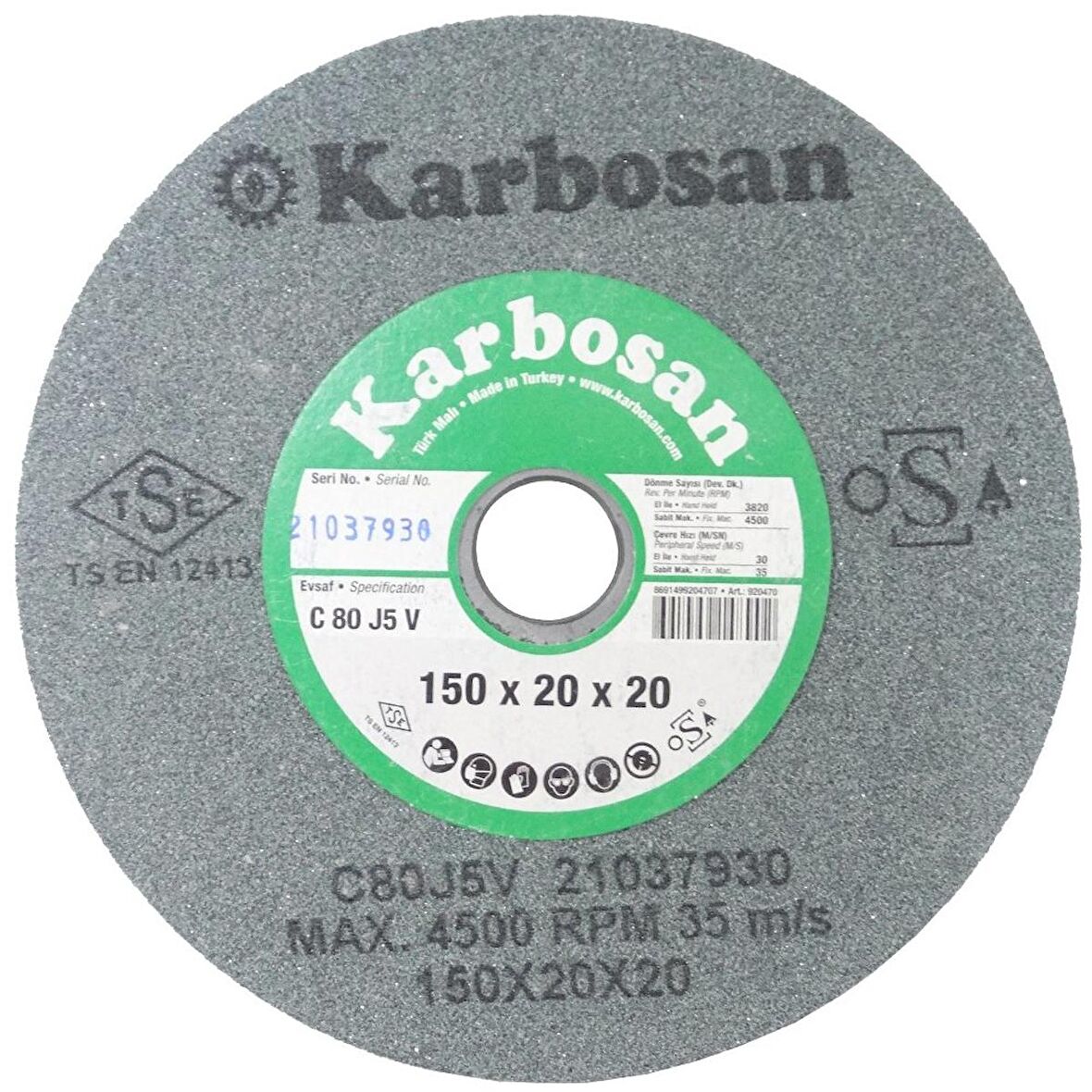 Karbosan 920470 SCG 80 J 5 V SCG Elmas Bileme Taşı 150x20x20mm