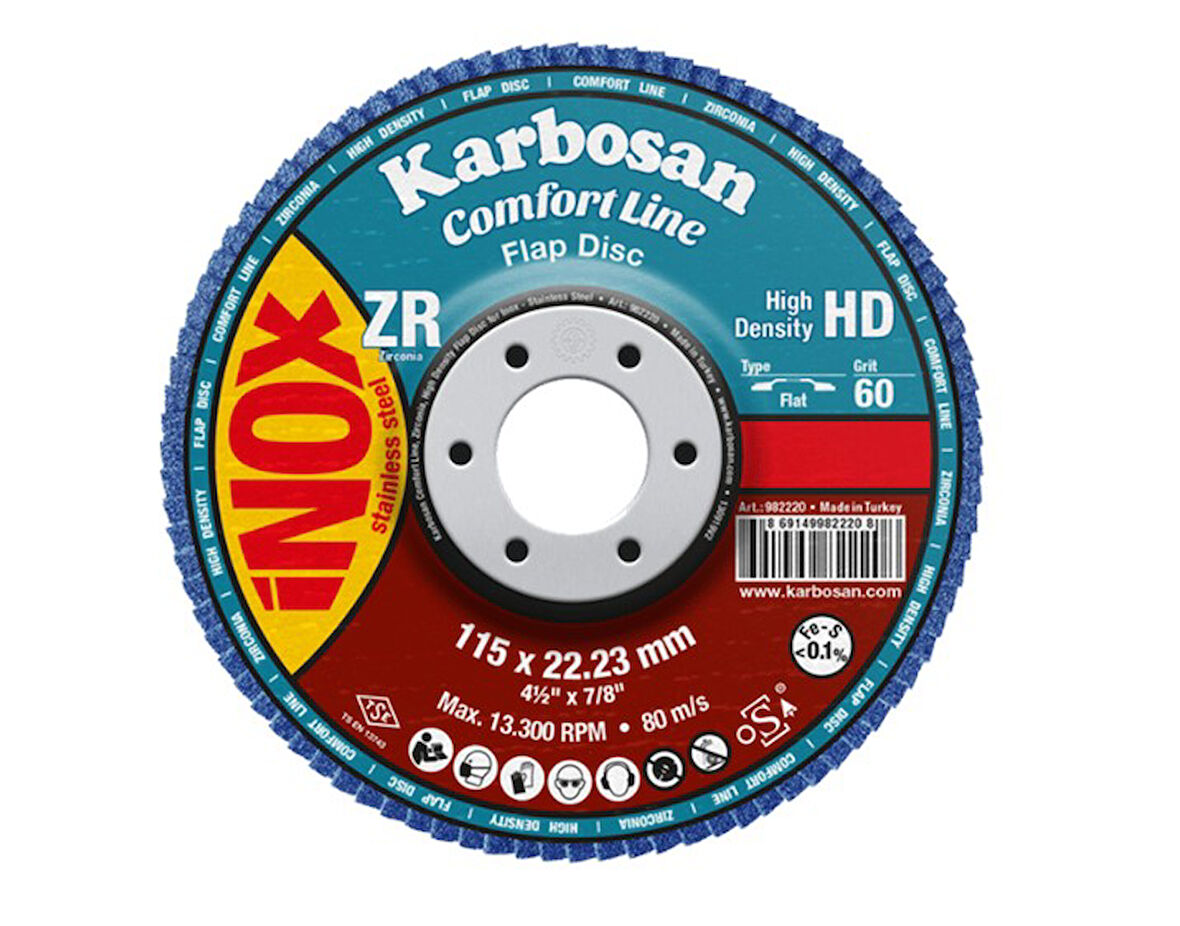 Karbosan Comfortline Flap Disk ZR ZXR11 HD 125 mm 40 Kum Düz-KARBOSAN 982450