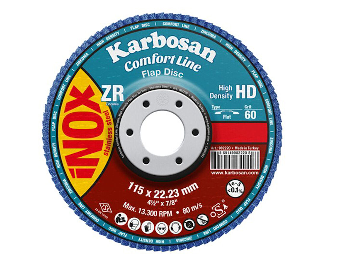 Karbosan Comfortline Flap Disk ZR ZXR11 HD 125 mm 60 Kum Düz-KARBOSAN 982460