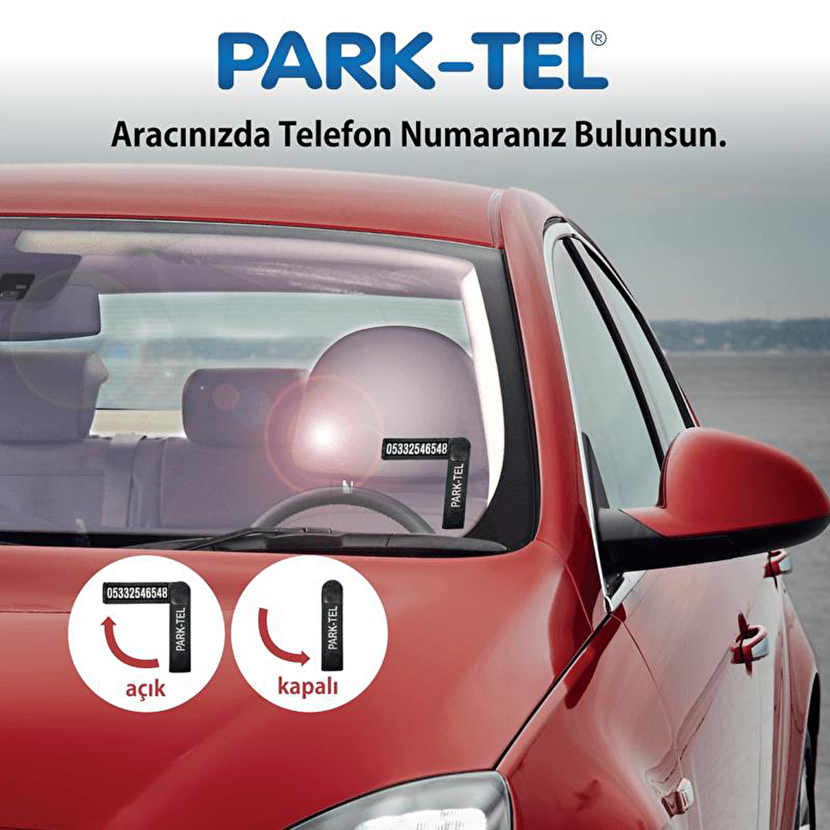 Park Tel Oto Cam Telefon Numaratörü Açılır-Kapanır