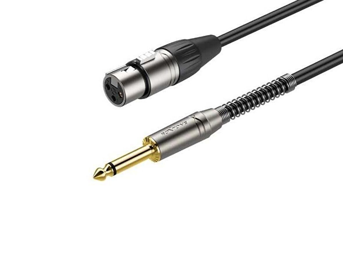 Roxtone XLR Dişi-6.3mm Gitar Erkek Jaklı Kablo 5mt RX-K12205