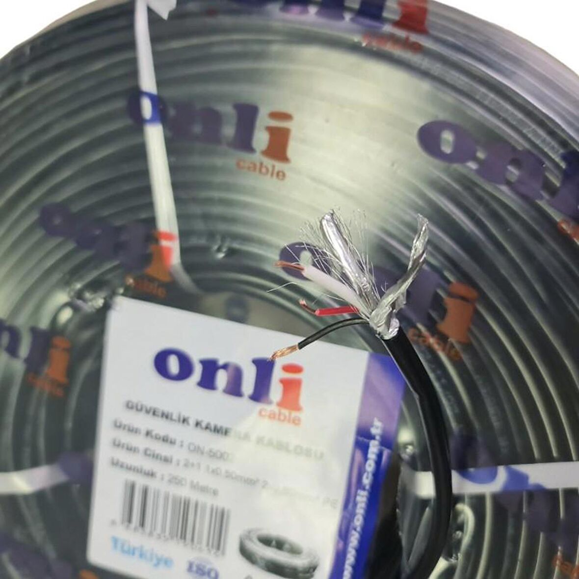 Onli 2+1 0.50mm 250Metre Dış Ortam CCTV Kamera Kablosu Siyah