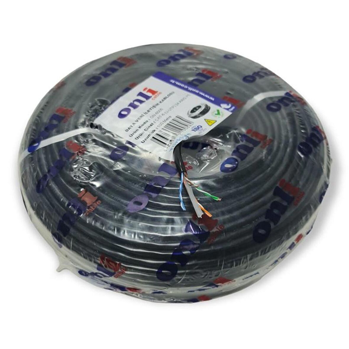 Onli Cat6 Kablo 24AWG Dış Ortam 100mt Siyah