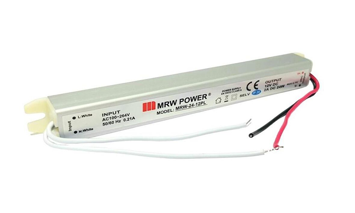 Mervesan 12V 2A Metal Kasa Slim ince Adaptör MRW-24-12PL