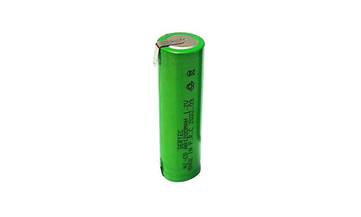 Sertec 1.2Volt 1200mAh AA Ni-CD Şarjlı Kalem Pil Puntolu - 1Adet