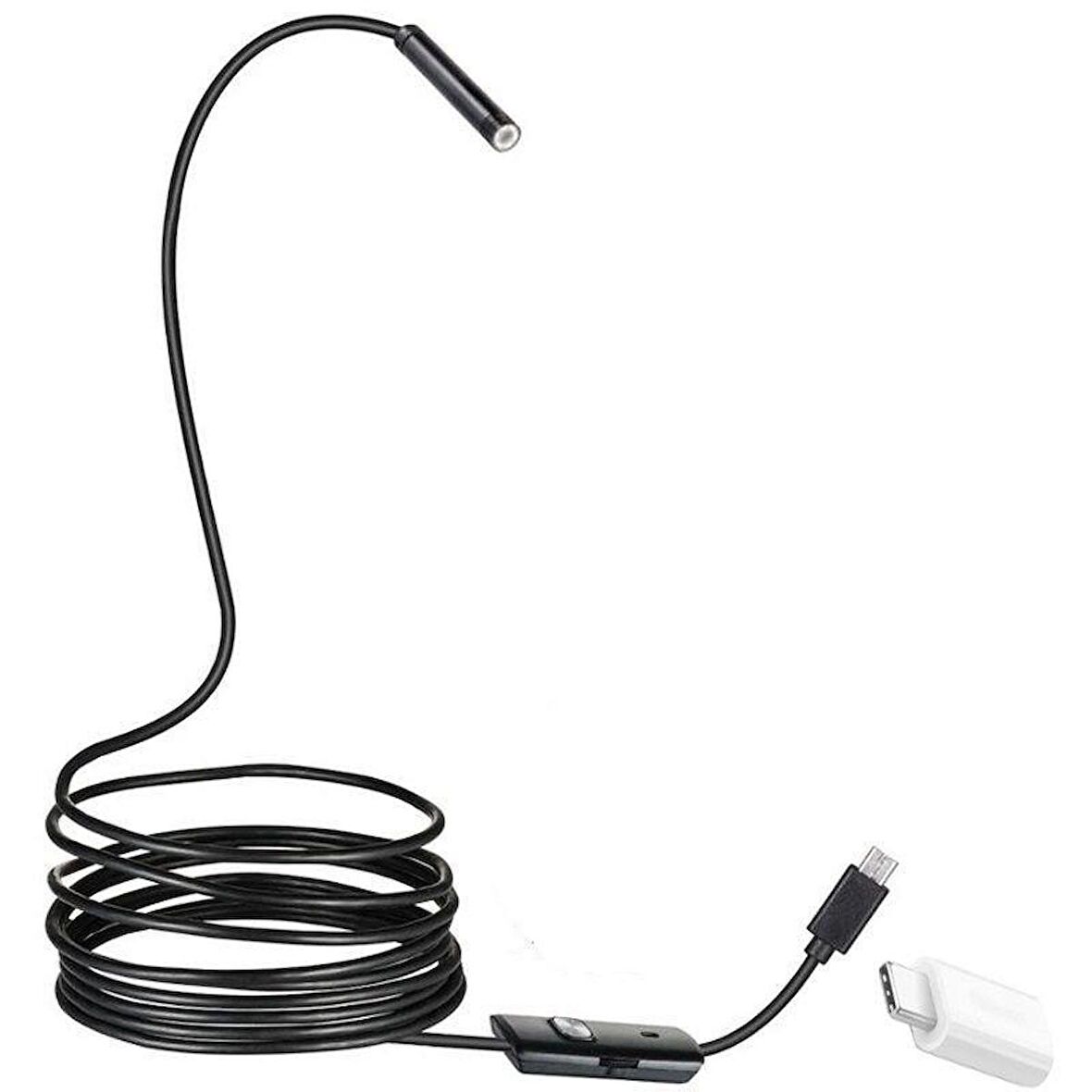 Wellcam 3in1 Micro Usb+Type C+Pc 7mm Işıklı 5Metre Endeskop Yılan Kamera
