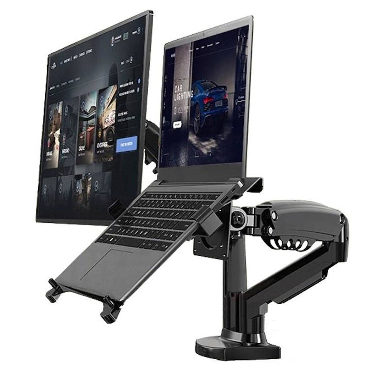 Vontech F160-FP 17-27'' Hareketli Monitör + Notebook Masa Standı