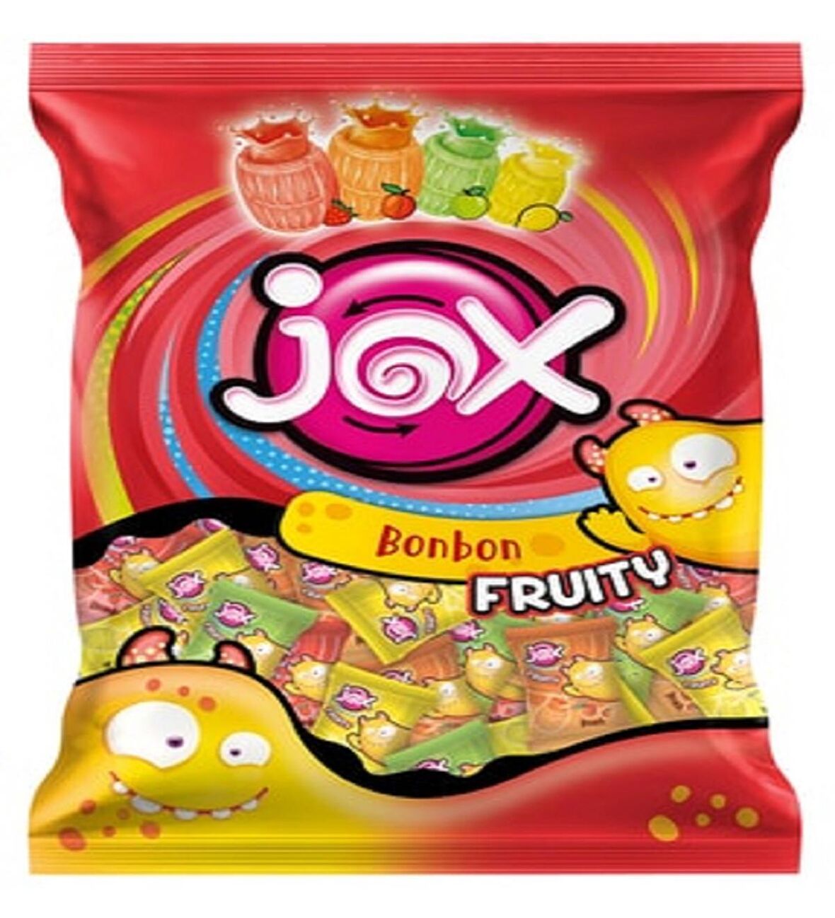 JOX FRUITY; Meyve Aromalı Sıvı Dolgulu Bonbon Şekerleme (5 gr x 200 adet)