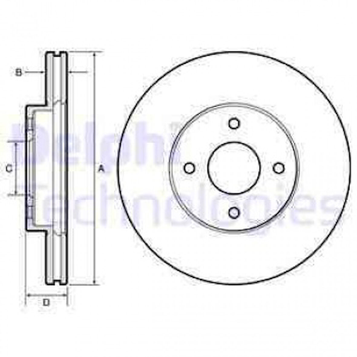 Nissan On Fren Diski (aynası) Havalı Nissan Micra K13 Kasa 2011 2015 Nissan Note 2013> 260×4 - Delphi Bg4454
