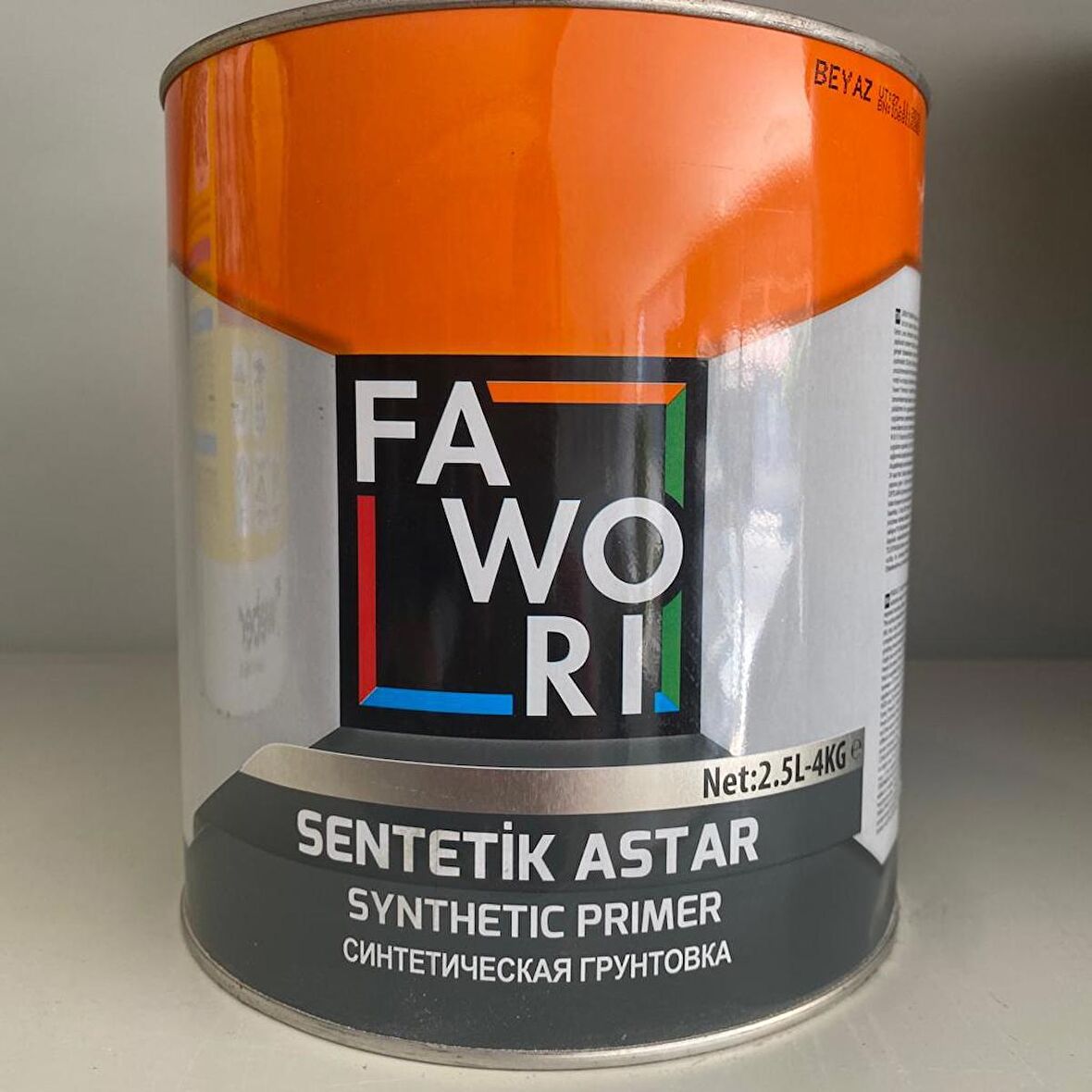 FAWORİ BOYA SENTETİK ASTAR BEYAZ 2,5 LT-4 KG