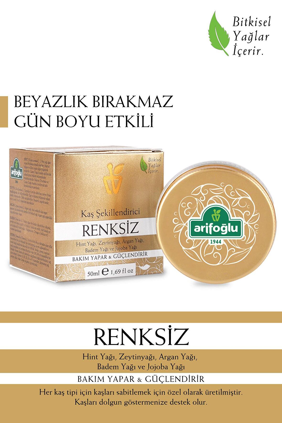 Arifoğlu Kaş Şekillendirici - Renksiz 50ml- Bakım Yapar & Güçlendirir