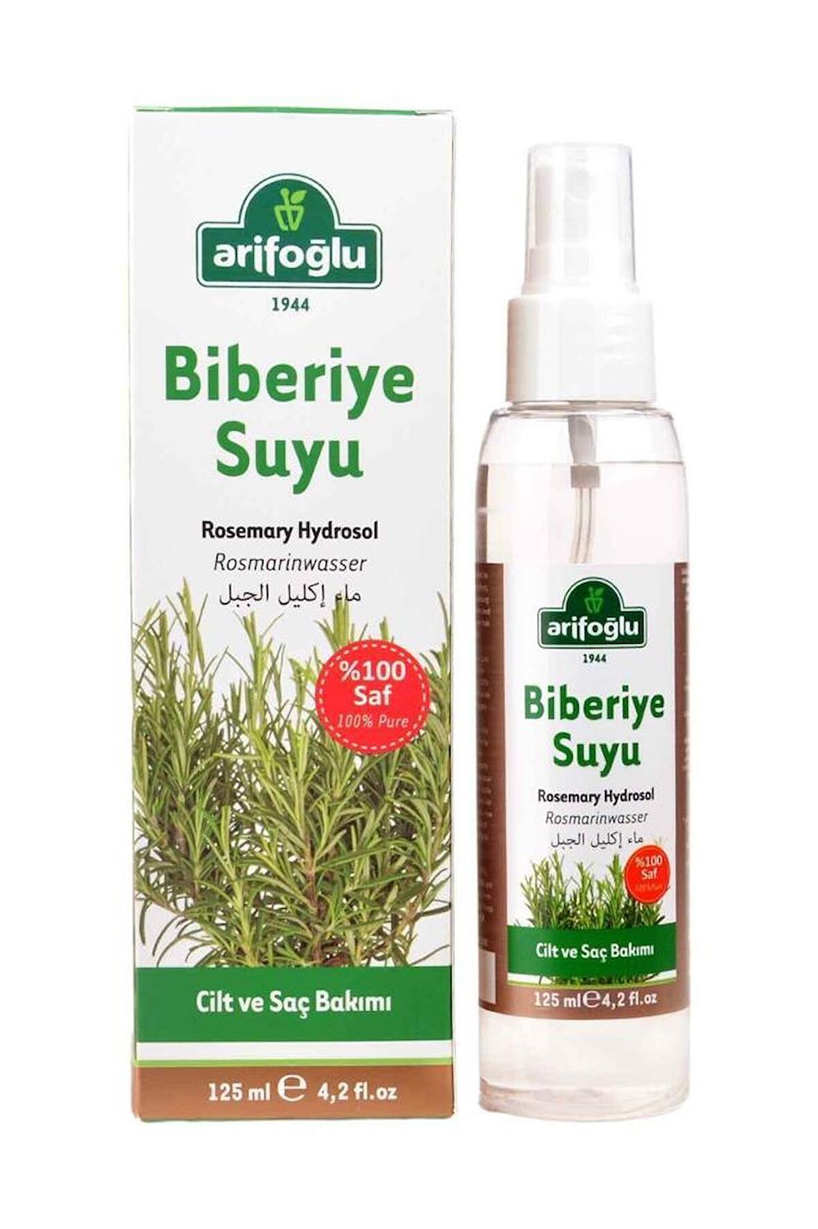 Arifoğlu Biberiye Suyu 125mL - Rosemary Hydrosol - Biberiye Hidrosölü