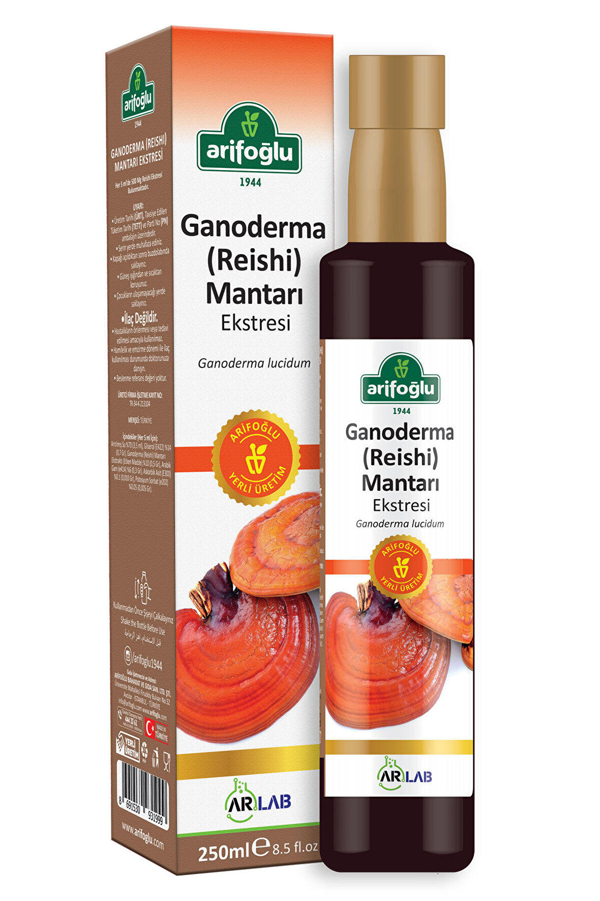 Arifoğlu Reishi Mantarı Ekstresi - Ganoderma Reishi Extract 250ml Ganoderma lucidum