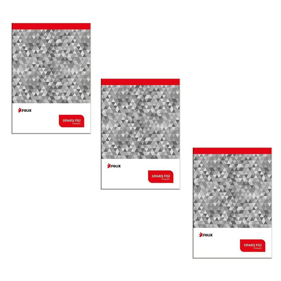 Folix Sipariş Fişi 14 x 20 cm 2-50 2 Nüsha Otokopili 50 Yaprak 3'LÜ