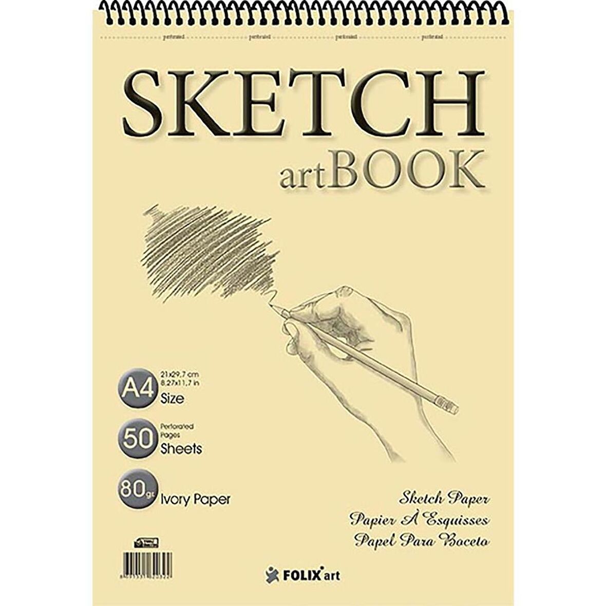 Folix Eskiz Defteri A4 50 Yaprak Spiralli Ivory Sketchbook 90 gr