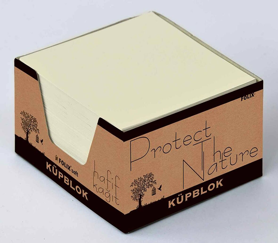 Küp Bloknot KRAFT Kutulu Hafif Kağıt 8x8 cm