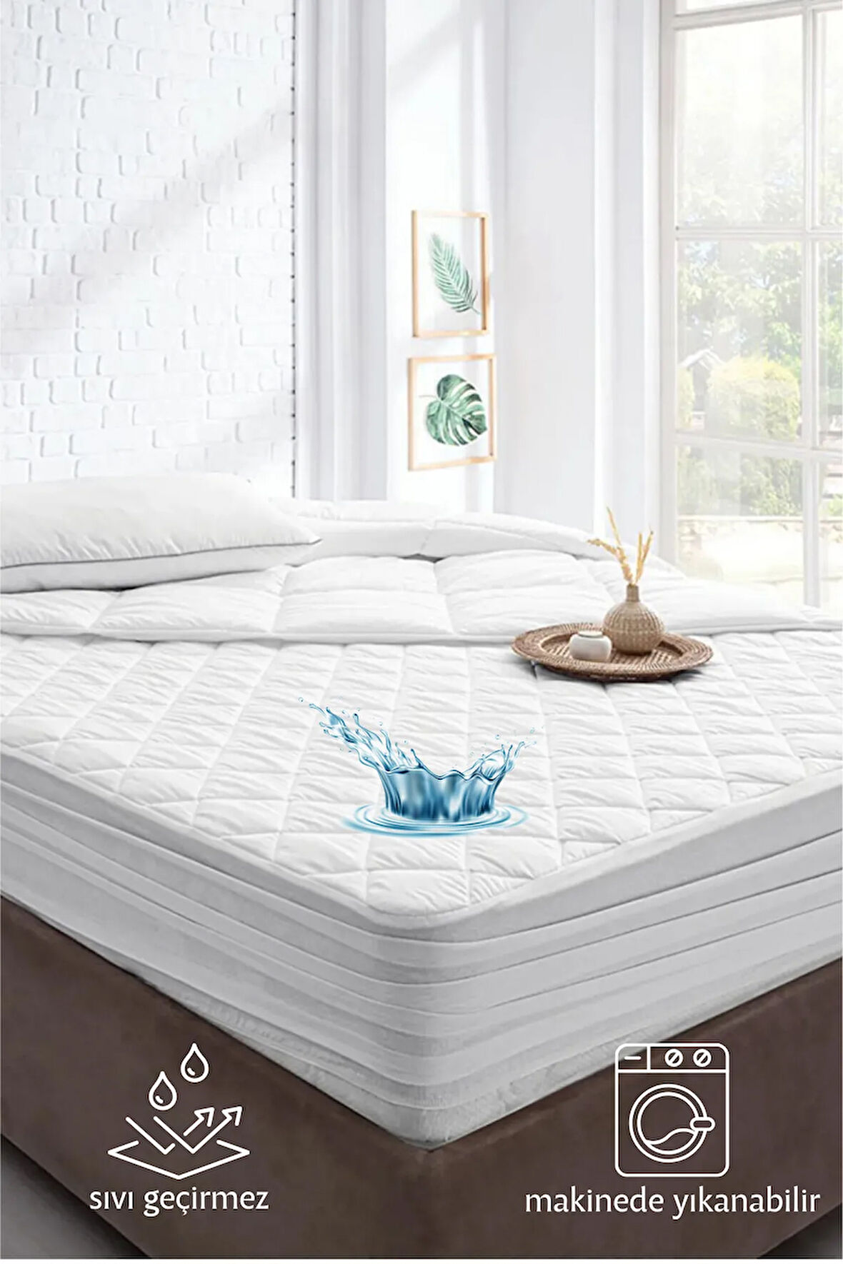 Kapitone Fitted Su Sıvı Geçirmez Yatak Koruyucu Bebek Alez Çarşaf