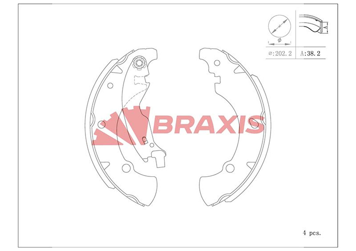 Fiat Fren Balatası Arka Kampana Marea 96> Brava 95> Bravo 95> 203×38 - Braxıs Ac0105