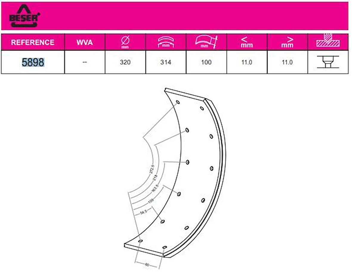 İsuzu Ticarı Fren Balatası On / Arka Yaprak İsuzu Npr66 Sampıyon - Beser 5898
