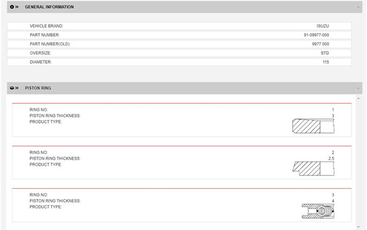 İsuzu Ticarı Piston Segmanı (std) (adet) İsuzu 4hg1 T 4hk1 Nqr86 Npr71 Npr75 Novo Turkuaz Euro3 Euro4 Euro5 Euro6 - Yenmak 96-09977-000
