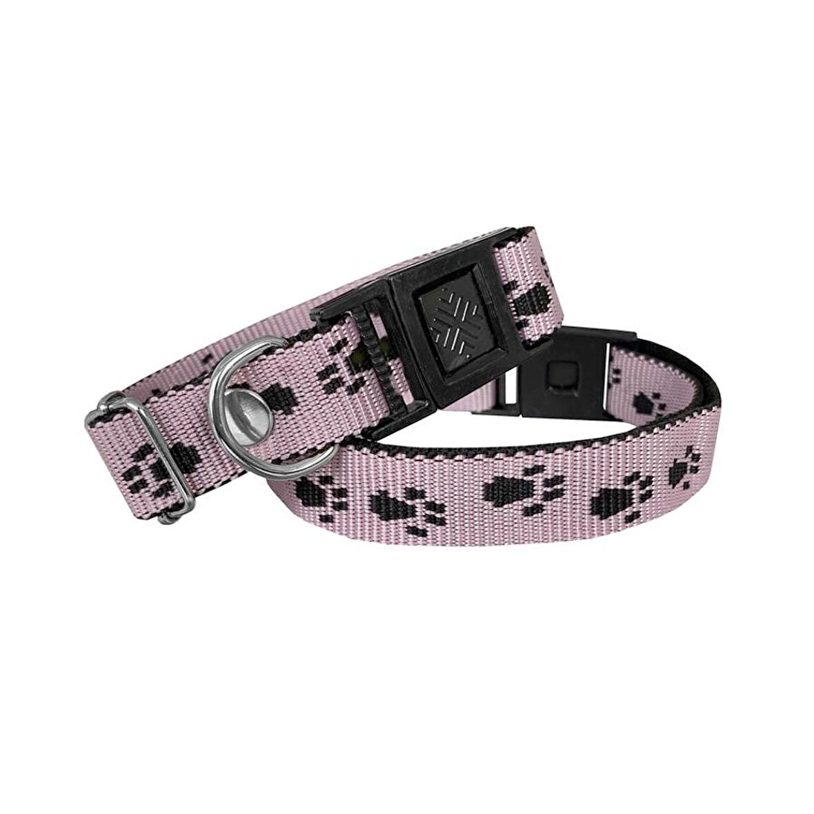 Markapet Köpek Tasması Patili Dokuma 2 cm - Min: 30 cm - Max: 50 cm Açık Pembe