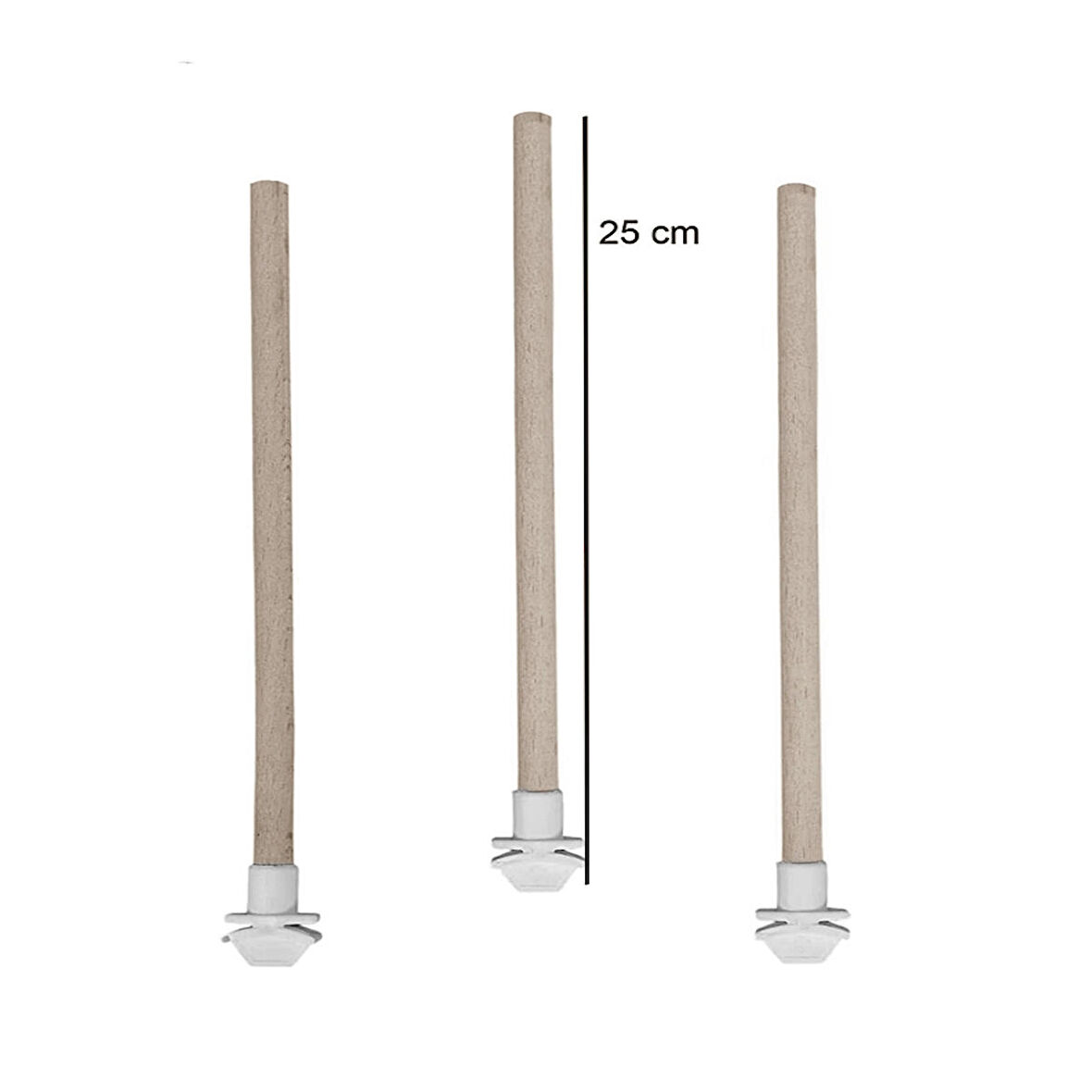 Markapet Doğal Ahşap Kuş Tüneği 1.2 cm-25 cm Standart  ( 2 Adet )