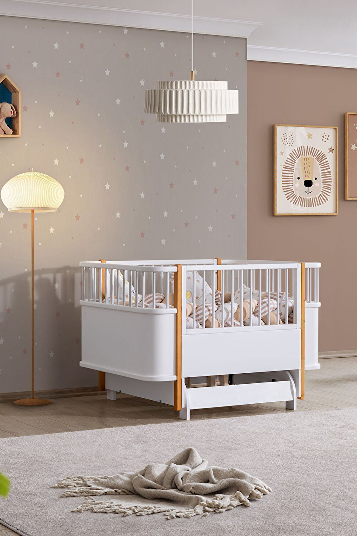 Sallanan MDF Beşik, Bella Büyüyen Beşik 90x120 - Bella Karyola 90x190