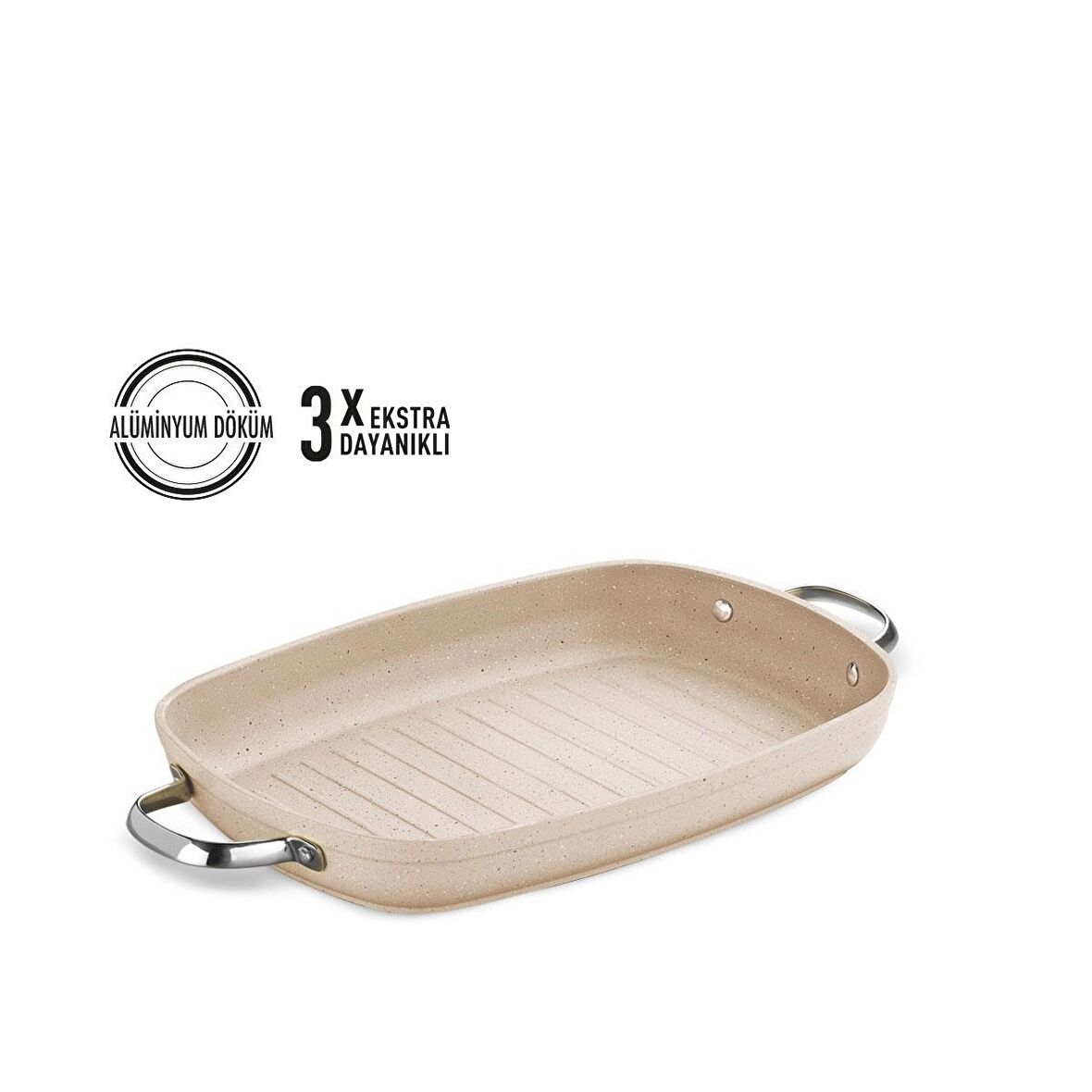 Korkmaz A1274 Granita İki Kulplu Grill Sote Tava 35x25