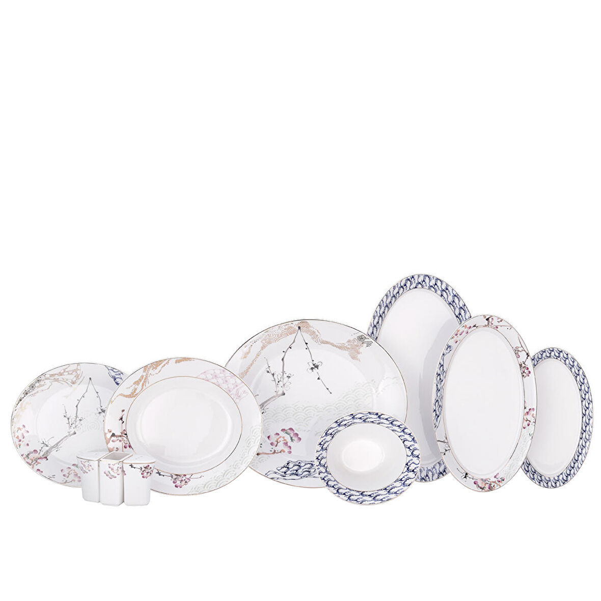 Korkmaz Orient Collection Mavi 60 Parça 12 Kişilik Yemek Takımı
