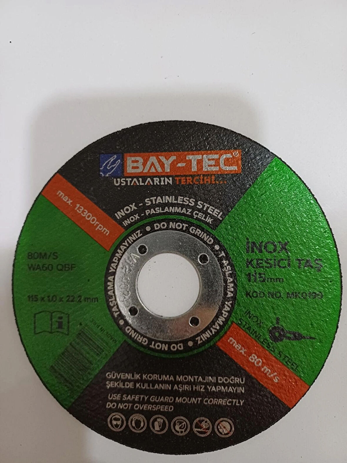Baytec Metal Kesici Taş 115x1.0x22.22 İnox Kesme Taşı-10 Adet