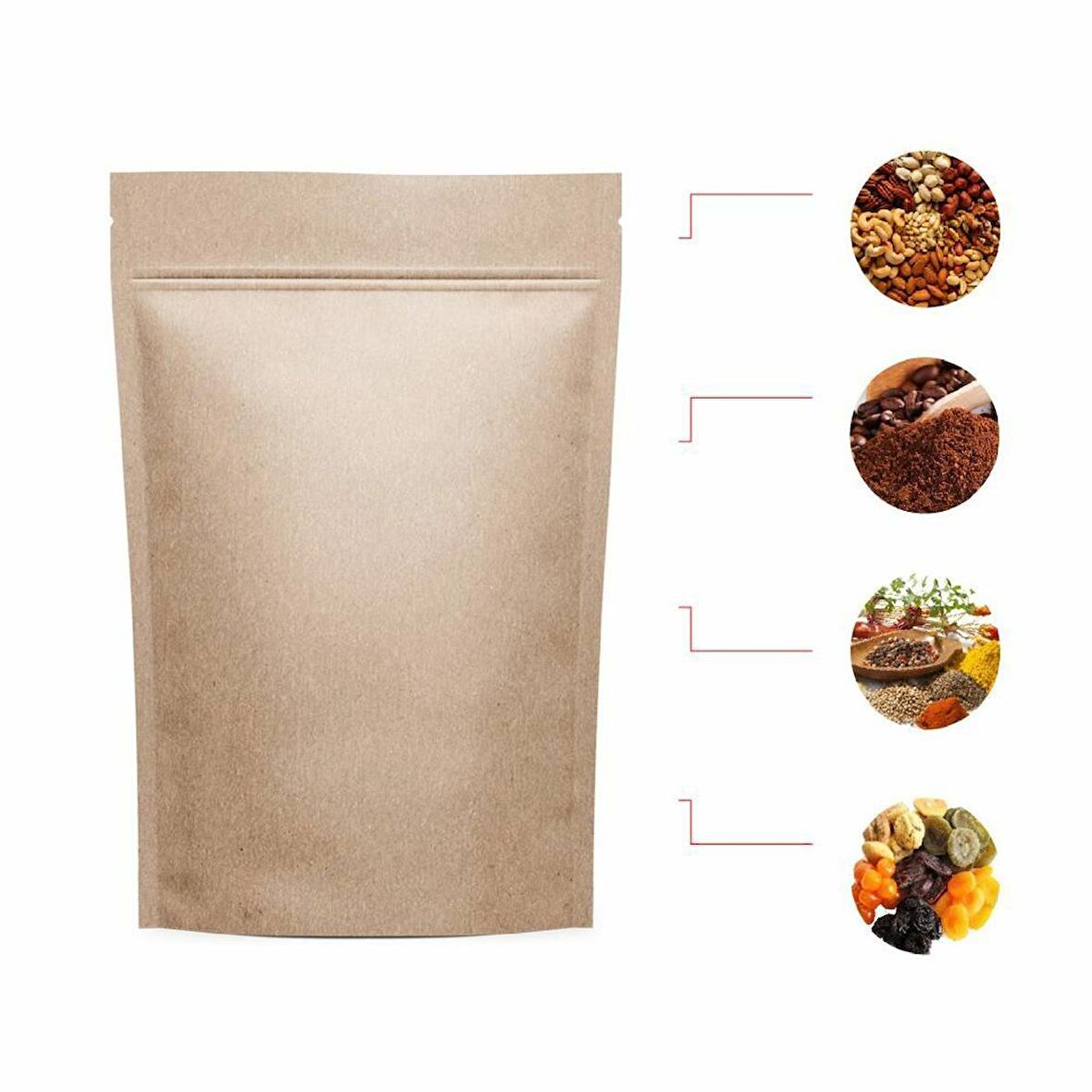 Kraft Alümi̇nyum Ki̇li̇tli̇ Doypack 20x30+5 Cm 1000 Gr 100 Adet