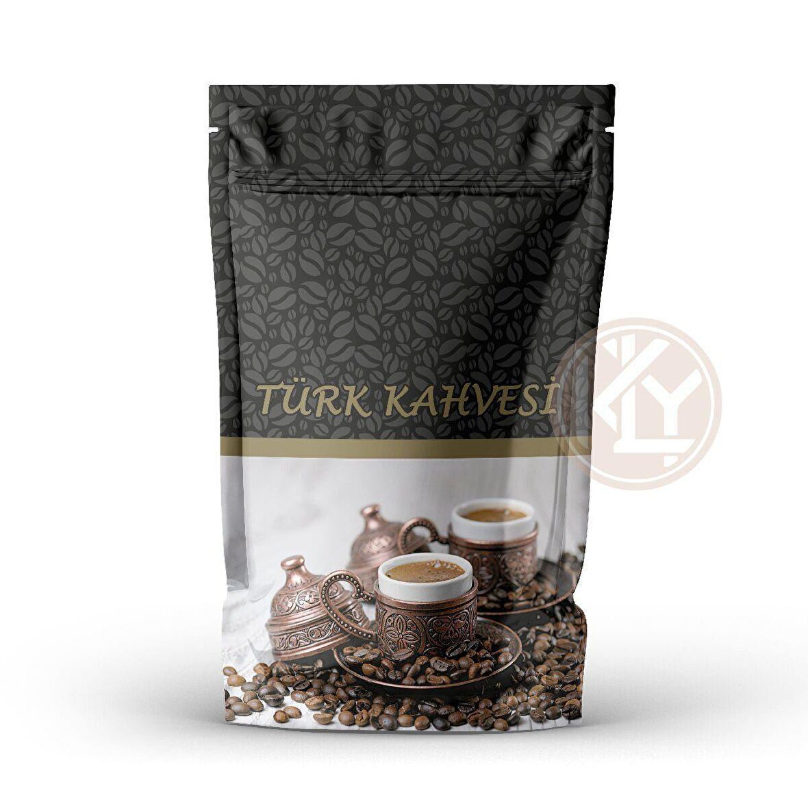 Kahve Desenli̇ Ki̇li̇tli̇ Si̇yah Doypack 13x18+3,5 Cm 100 Gr 1000 Adet