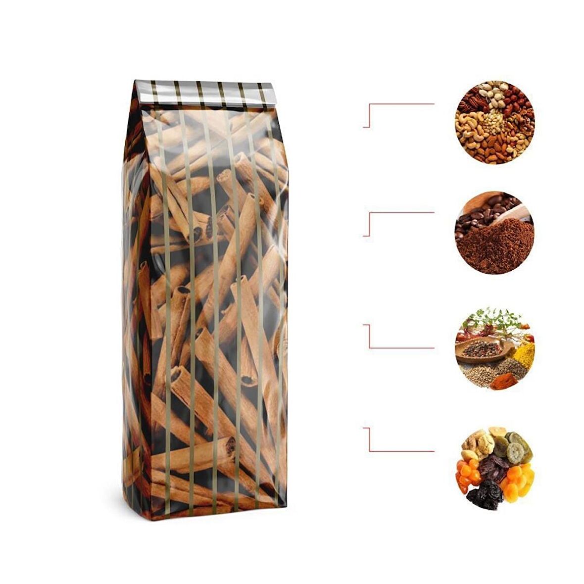Altın Yaldız Çizgili Yan Körüklü Torba 8x32+2,5 Cm 500 Gr (5 Kg)