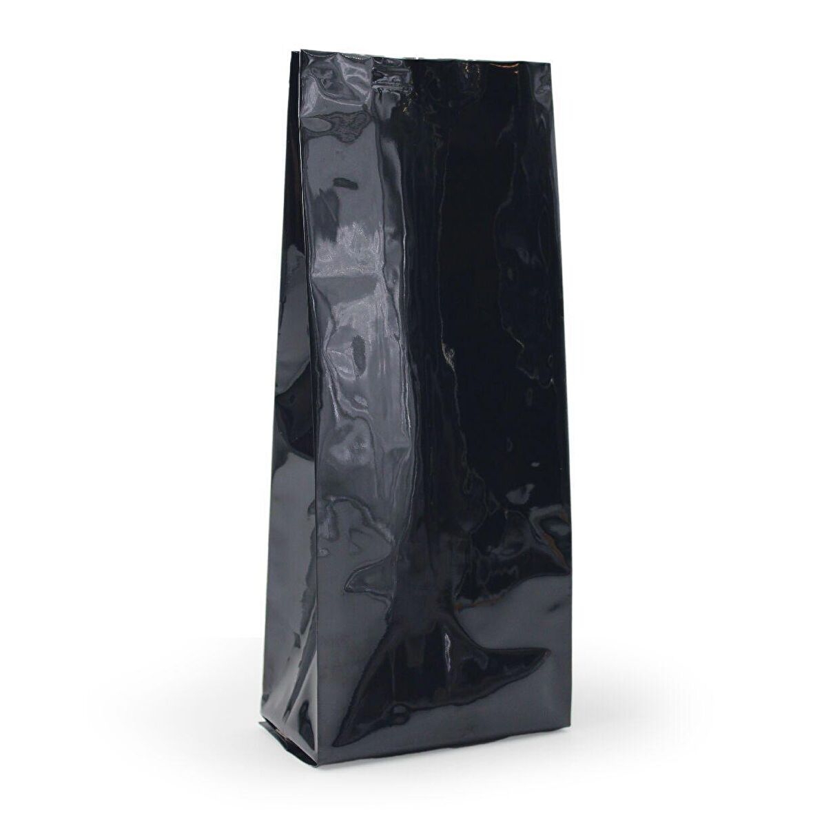 Siyah Parlak Alüminyum Yan Körüklü Torba 13x40+4 Cm 1000 Gr 1000 Adet