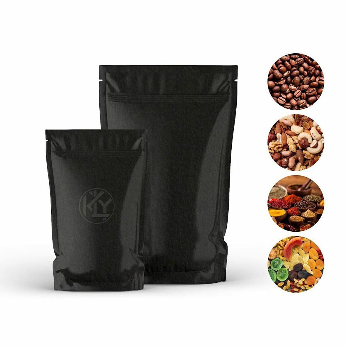 Si̇yah Kraft Alümi̇nyum Ki̇li̇tli̇ Doypack 11x18+3,5 Cm 100 Gr 100 Adet