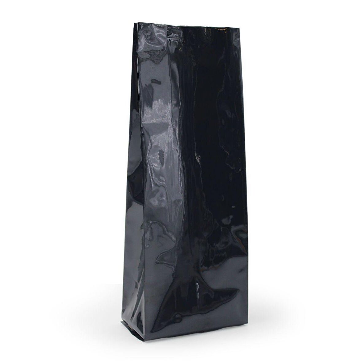 Siyah Parlak Aüminyum Yan Körüklü Torba 10x25+3 Cm 250 Gr 1000 Adet