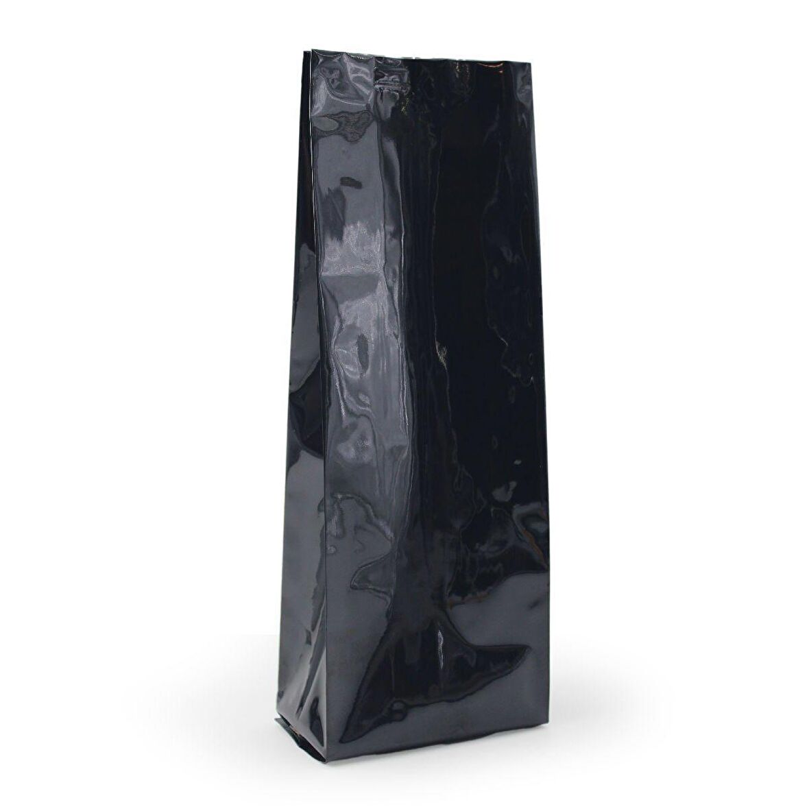 Siyah Parlak Aüminyum Yan Körüklü Torba 10x34+3 Cm 500 Gr 100 Adet