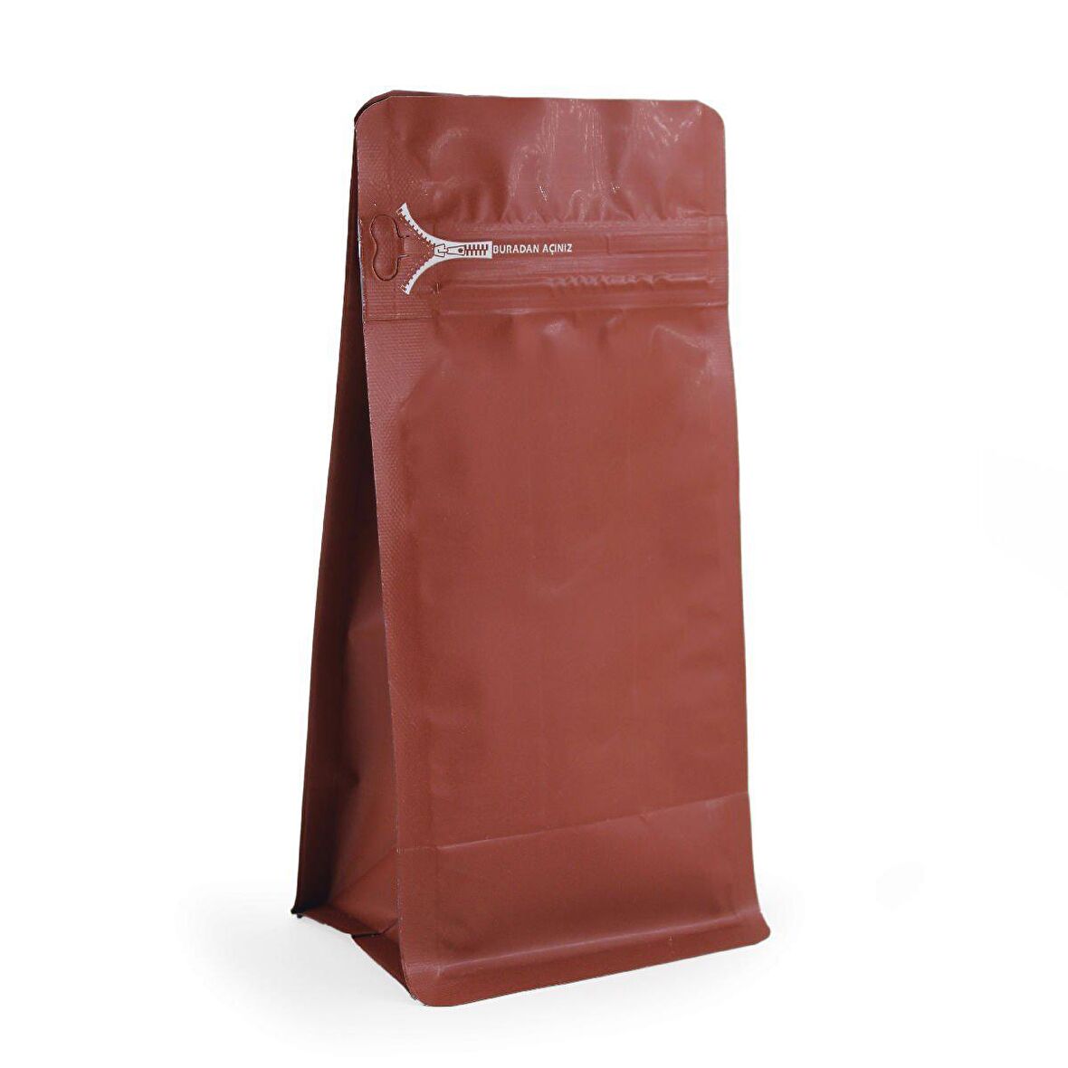 Bordo Flat Bottom Kilitli Buradan Açınız Torba 11x21+4 Cm 250 Gr 100 Adet