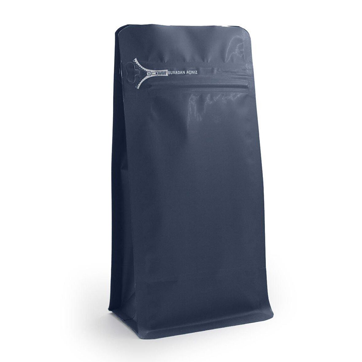 Mavi Flat Bottom Kilitli Buradan Açınız Torba 11x21+4 Cm 250 Gr 100 Adet