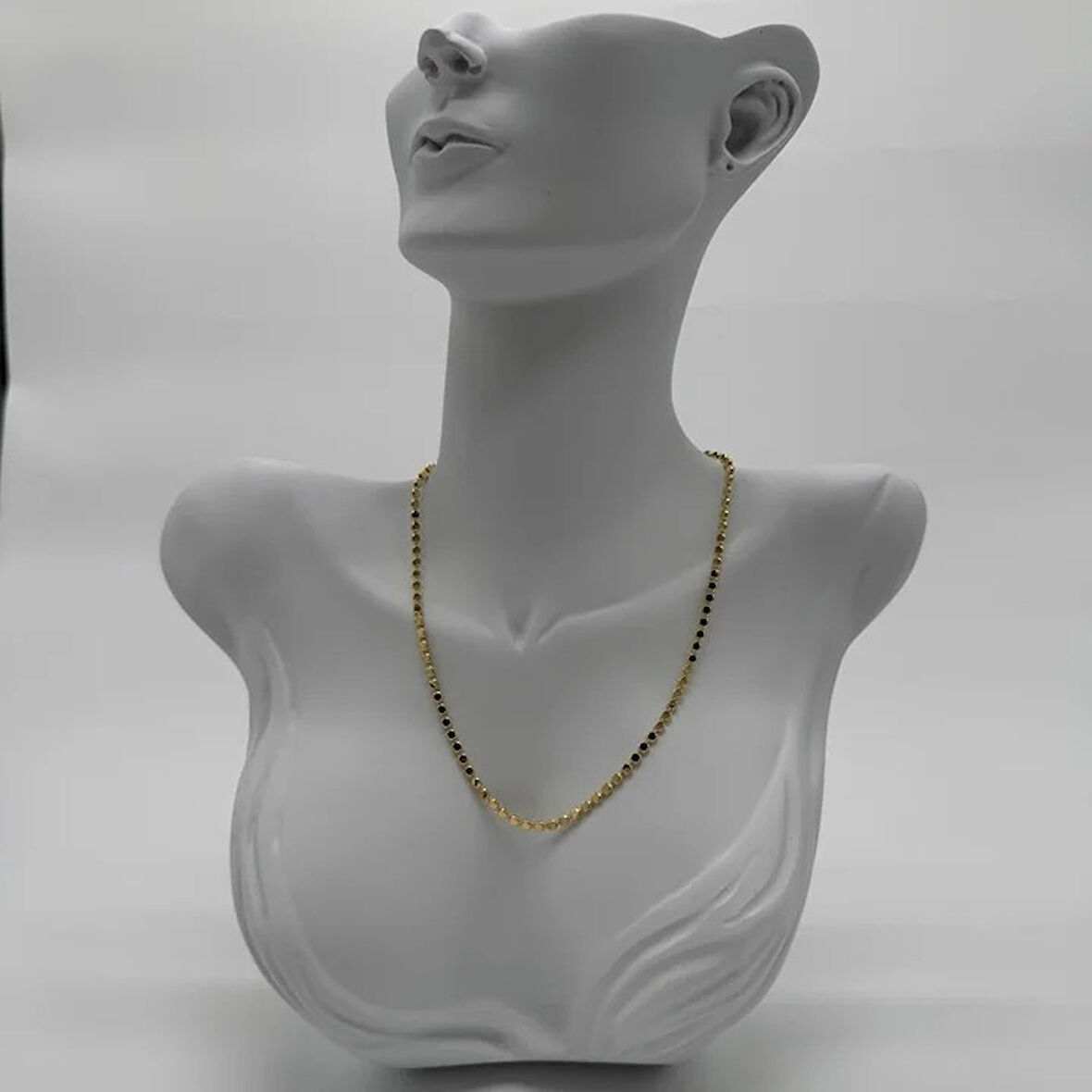 Çelik Gold Ezme Pul Zincir Kolye - Gold