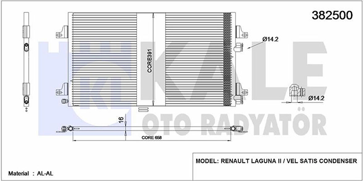 Renault Klima Radyatoru  Laguna II Vel Satıs (700×391×16) - Kale 382500