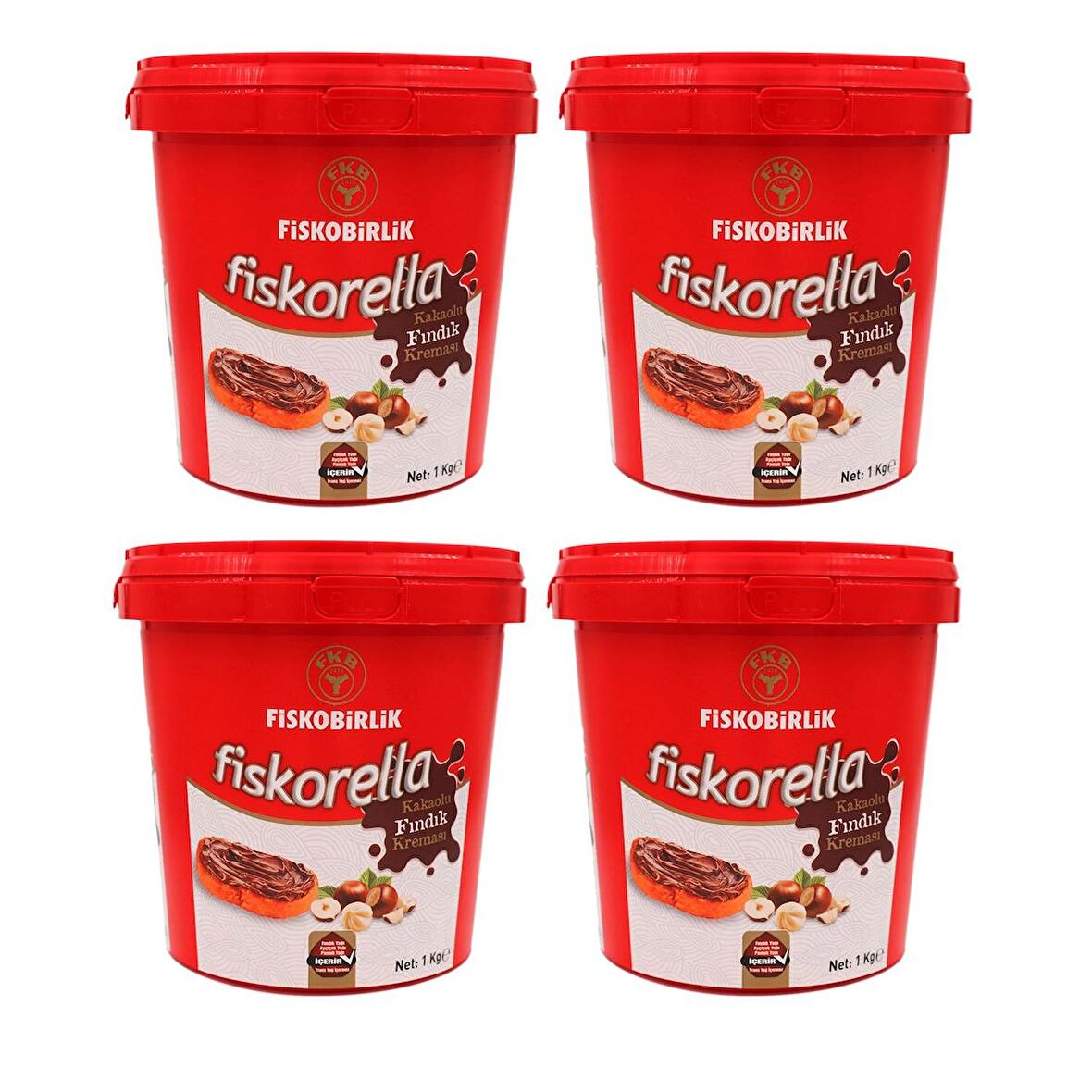 Fiskobirlik Fiskorella Kakaolu Fındık Kreması 1 kg 4 lü