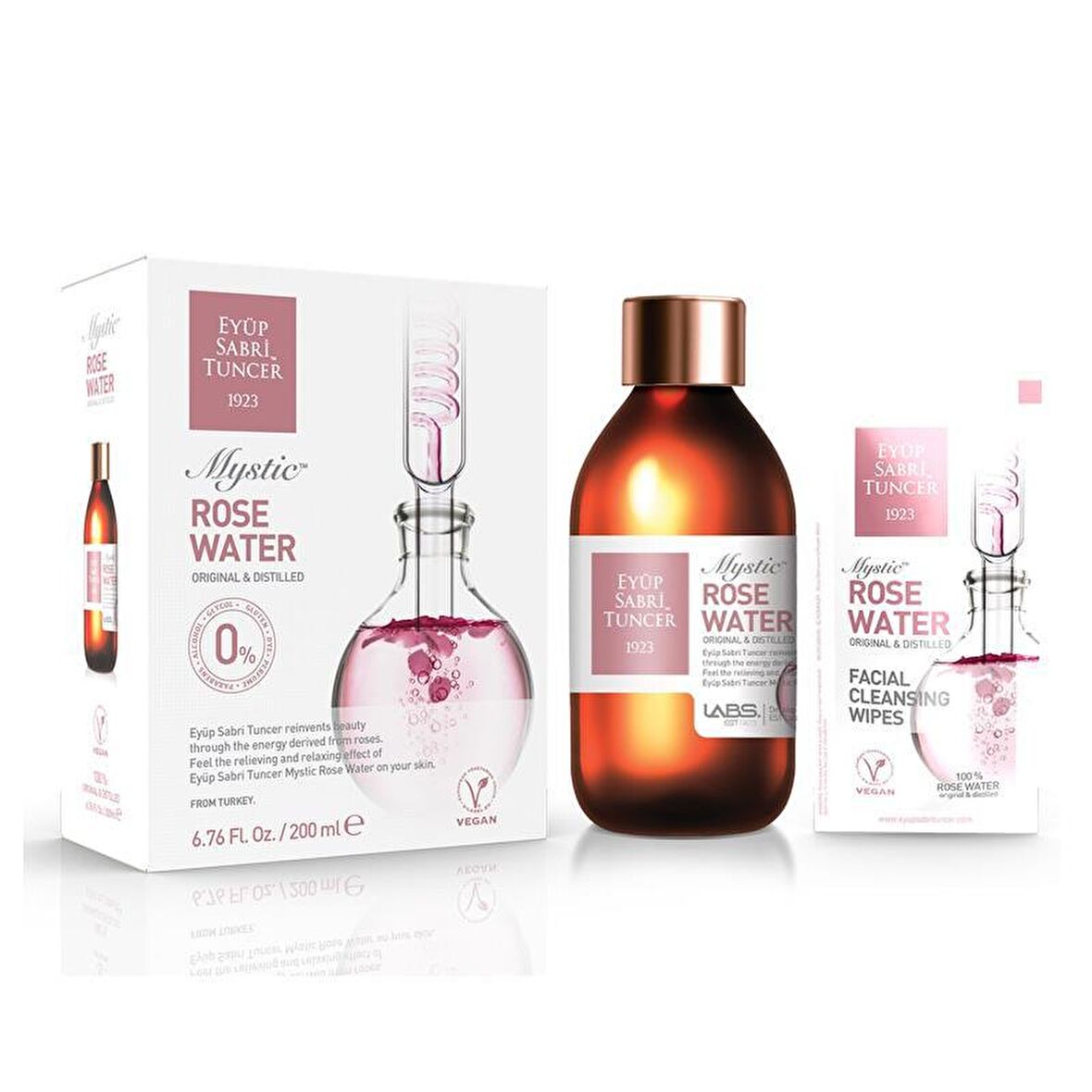Gül Kolonyası 80 Derece Cam Şişe 200 ml