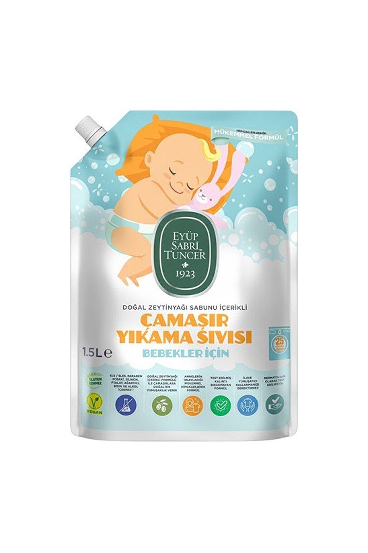 Doğal Zeytinyağı İçerikli Bebek Çamaşır Yıkama Sıvısı 1.5 lt