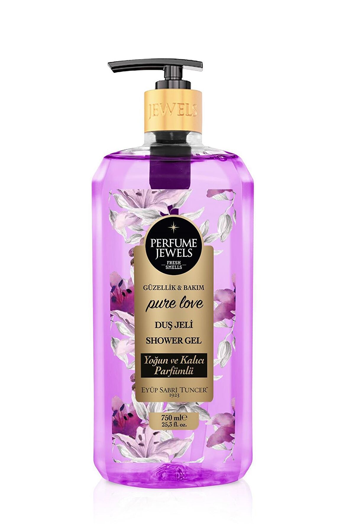 Parfume Jewels Pure Love Çiçek Aromalı Nemlendirici Tüm Ciltler İçin Kalıcı Kokulu Duş Jeli 750 ml